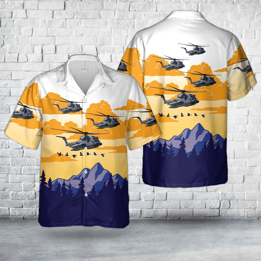 Air Force Hawaiian Shirt, US Air Force Sikorsky MH-53M Pave Low IV (S-65A) Hawaiian Shirt, Airplane Hawaiian Shirt, Military Aloha Shirts