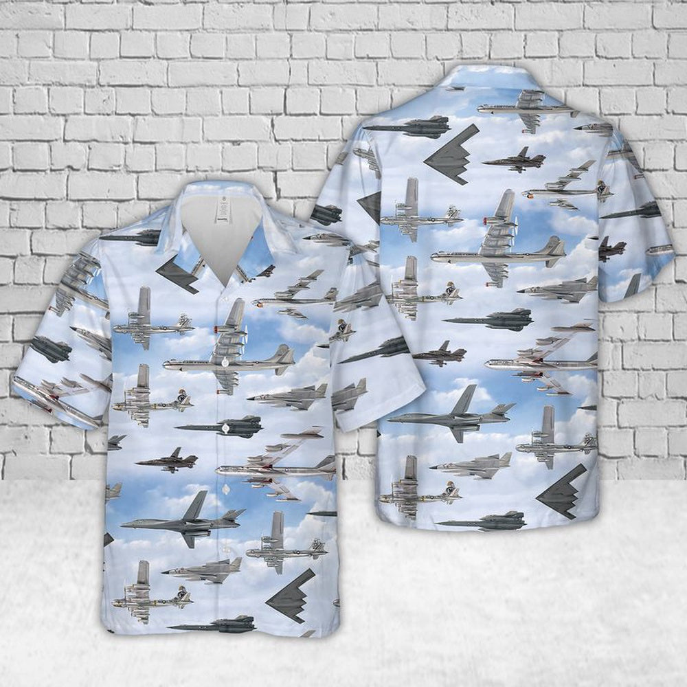 Air Force Hawaiian Shirt, US Air Force Strategic Bombers Hawaiian Shirt, Airplane Hawaiian Shirt, Military Aloha Shirts