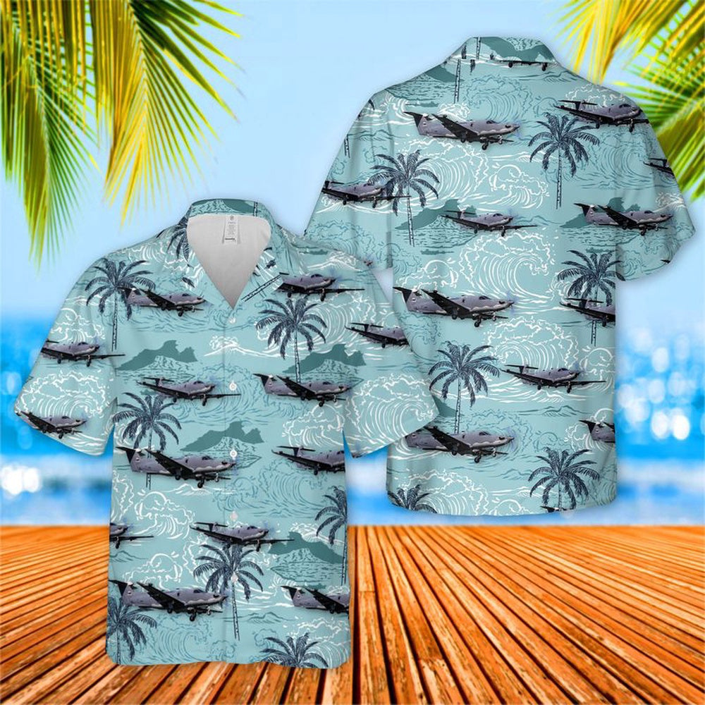 Air Force Hawaiian Shirt, US Air Force U28A Special Operations Pilatus PC-12 U-28A Draco Hawaiian Shirt, Airplane Hawaiian Shirt