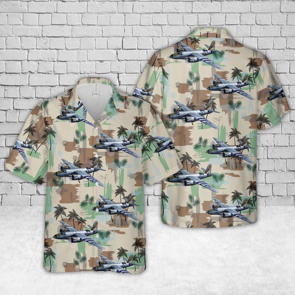 Air Force Hawaiian Shirt, US Air Forces Martin B-26 Marauder Dee Feater X2-A WW2 Hawaiian Shirt, Airplane Hawaiian Shirt, Military Aloha Shirts