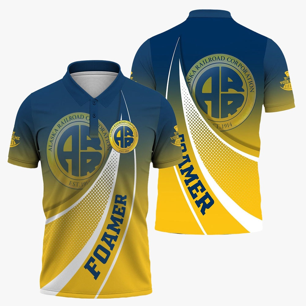 Alaska Railroad Polo Shirt, Railway Themed Style Shirt Gift Idea For Trainspotter