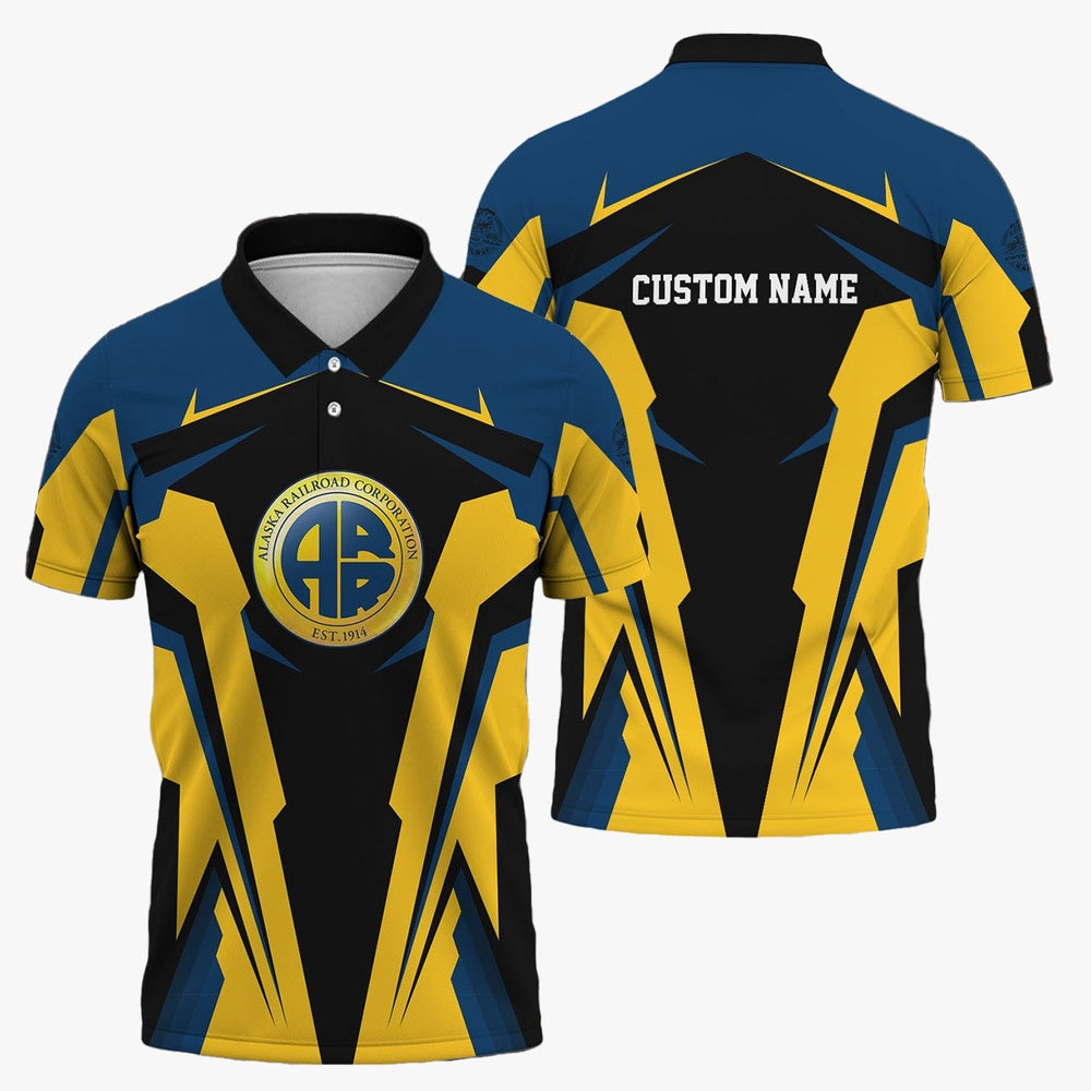 Alaska Railroad Polo Shirt, Strong Line Style Train Unisex Polo Shirt