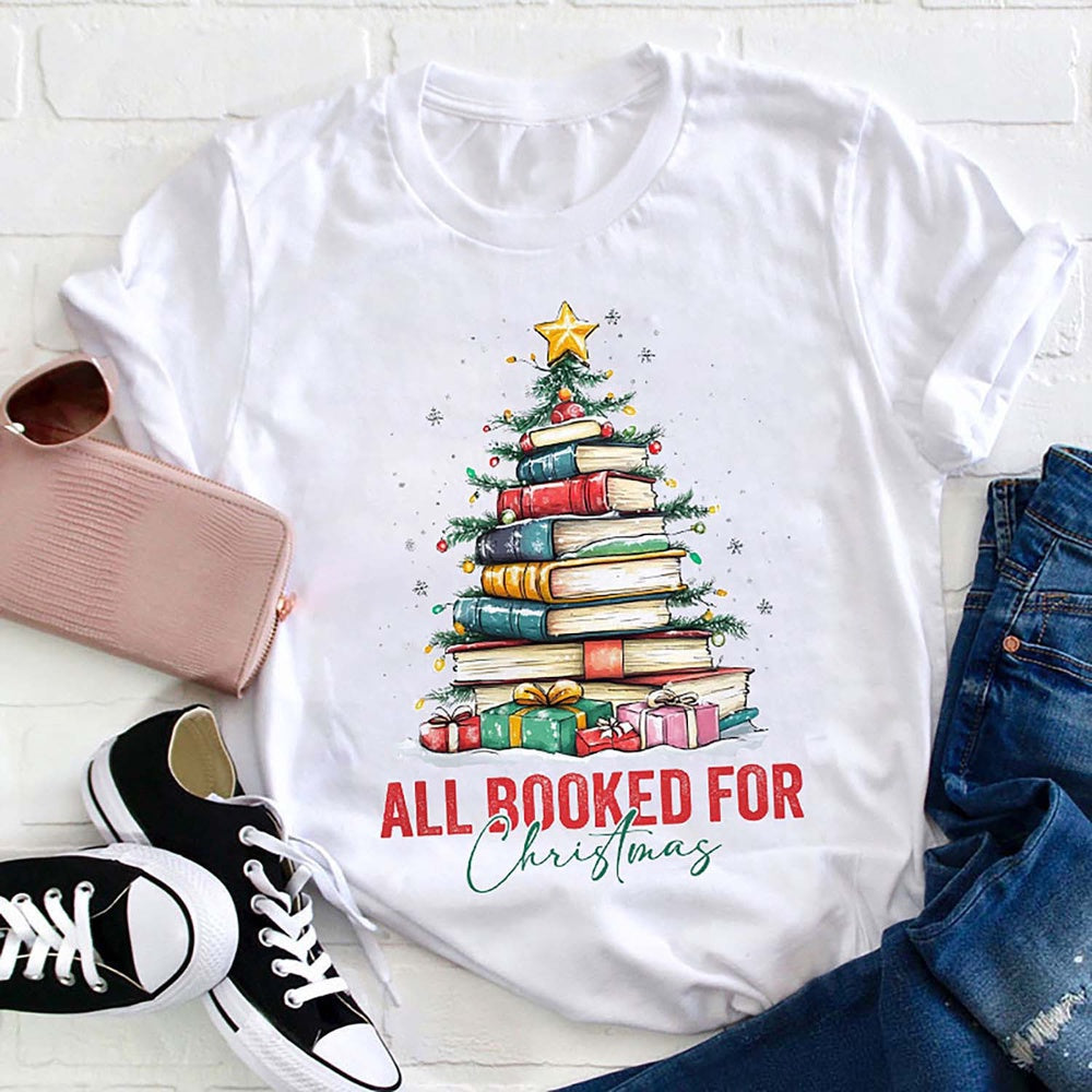 All Booked For Christmas T Shirt, Merry T Shirt, Unisex Christmas Shirts