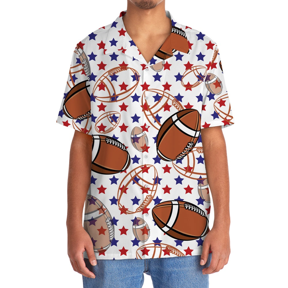 America Football Hawaiian Shirt, Funny Hawaiian Shirt, Usa Hawaiian Shirt, Vintage Hawaiian Shirts