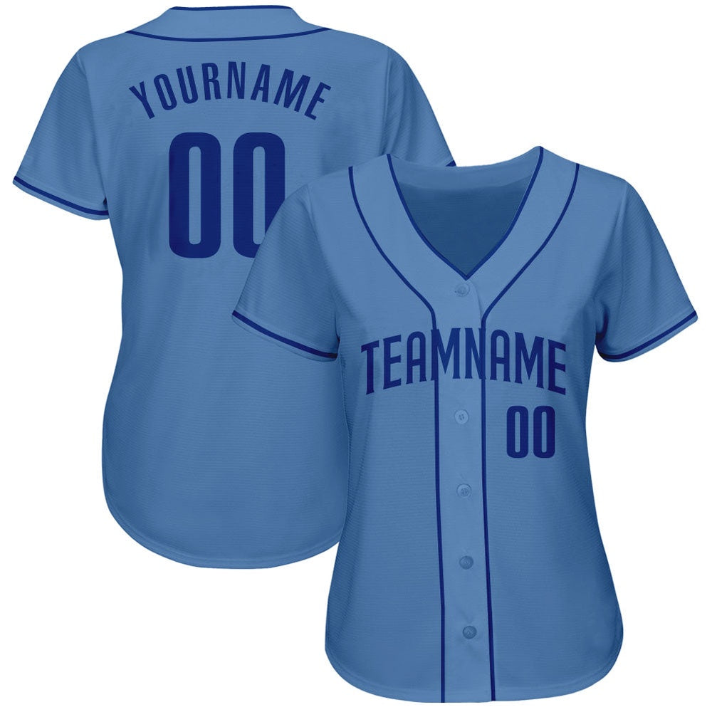 American Baseball Jersey, Custom Light Blue Royal Authentic Baseball Jersey, Baseball Jersey Name