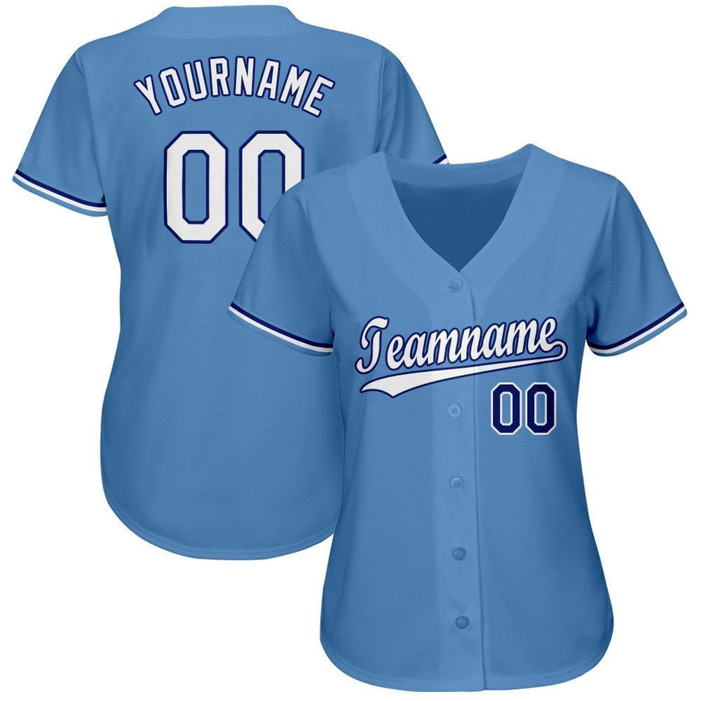 American Baseball Jersey, Custom Light Blue White Royal Baseball Jersey, Baseball Jersey Name