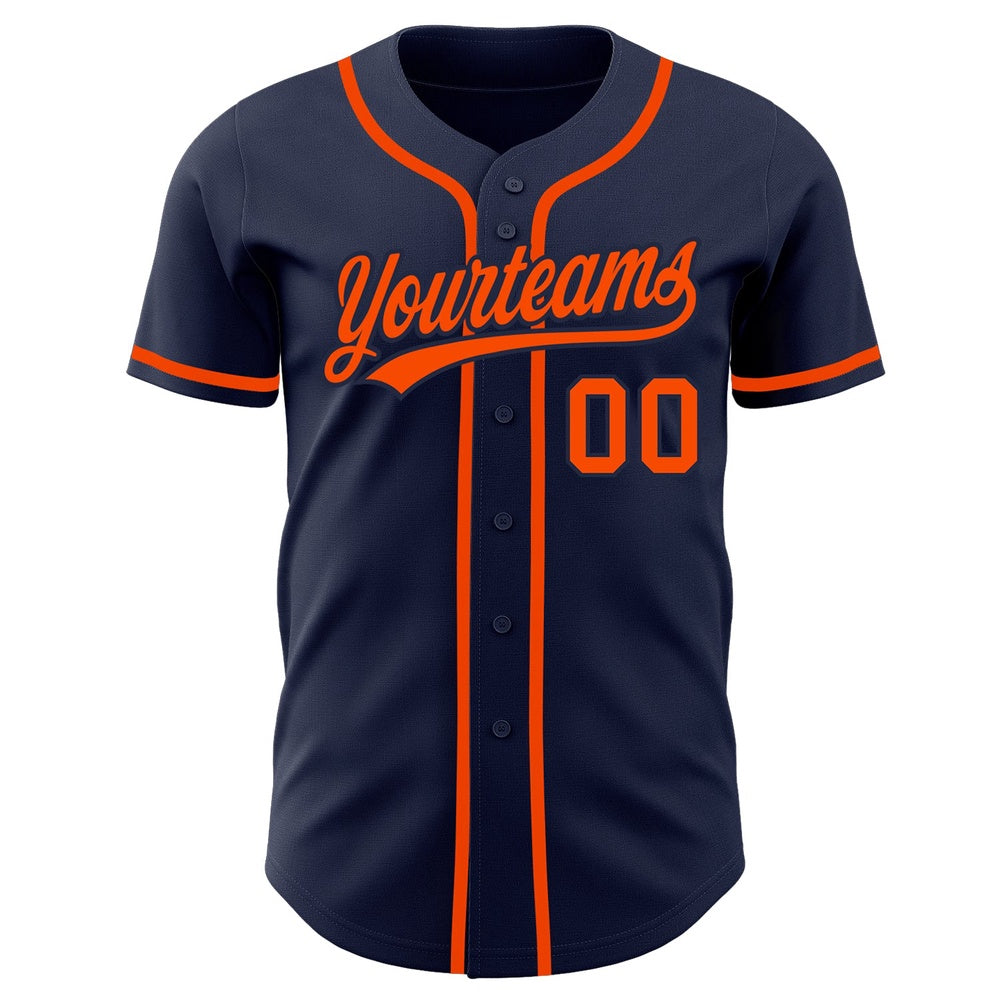 American Baseball Jersey, Custom Navy Orange Navy Authentic Baseball Jersey, Baseball Jersey Name