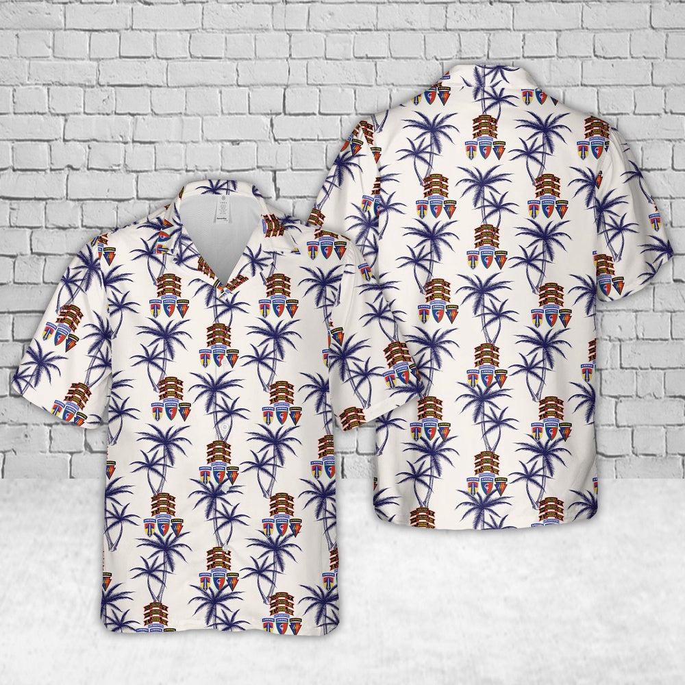 Army Hawaiian Shirt, US Army Co D (Ranger), 151st Infantry (Airborne) Hawaiian Shirt, Veteran Hawaiian Shirts