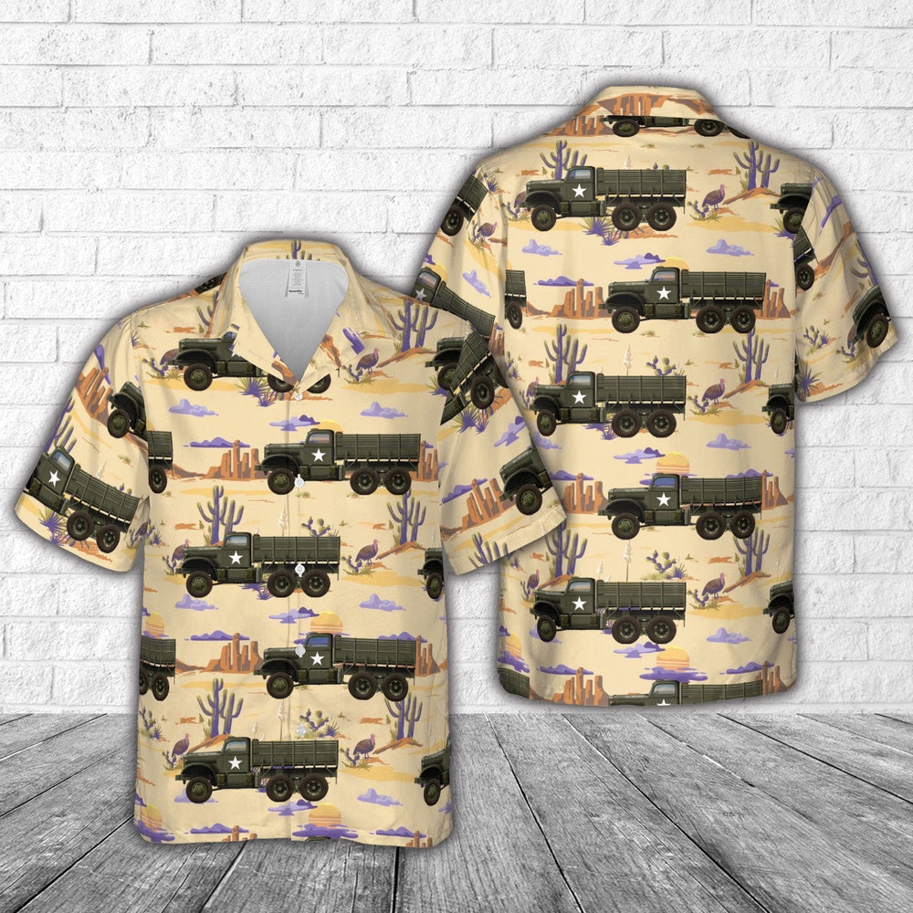 Army Hawaiian Shirt, US Army Diamond T 967 Cargo Hawaiian Shirt, Veteran Hawaiian Shirts