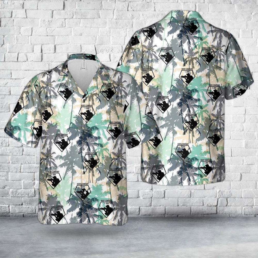 Army Hawaiian Shirt, US Army HHC, 1-38 Infantry, 1st Stryker Brigade Combat Team, 4th Infantry Division Hawaiian Shirt, Veteran Hawaiian Shirts