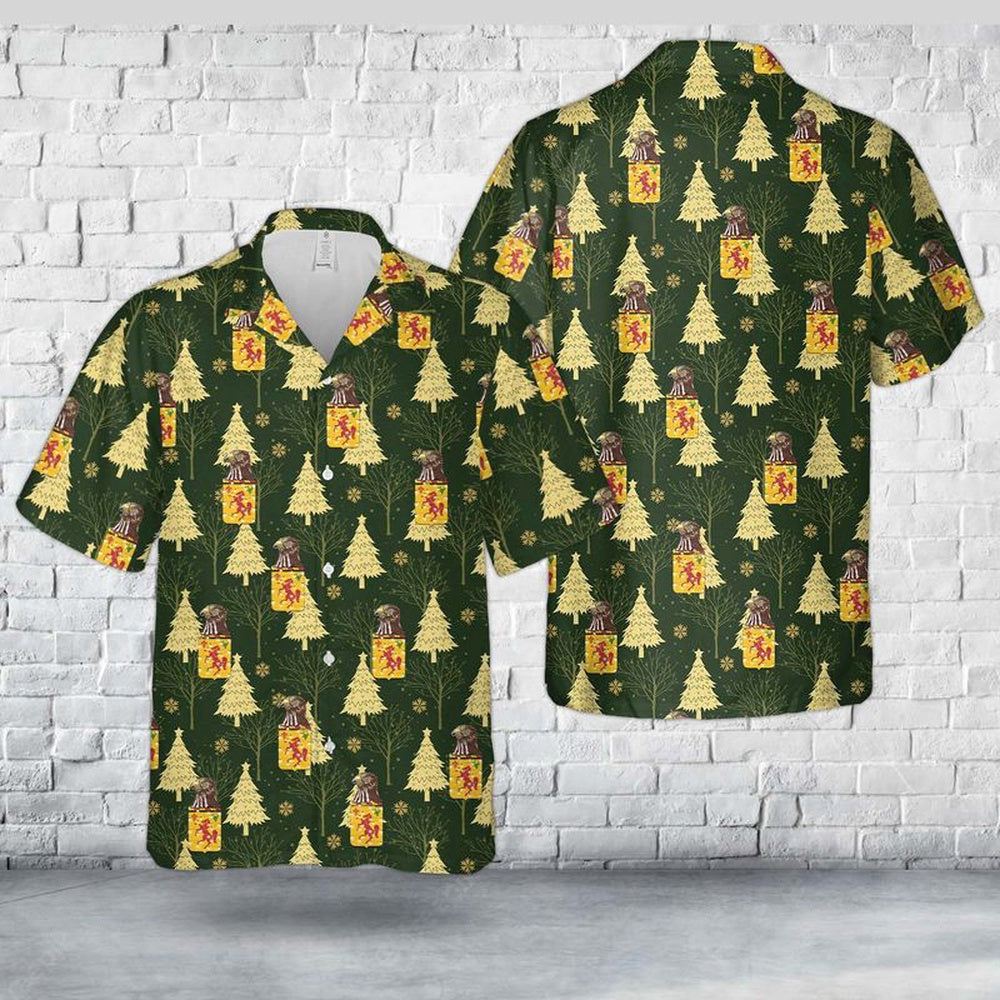 Army Hawaiian Shirt, US Army Iowa National Guard, 113th Cavalry Regiment Red Horse Squadron Christmas Hawaiian Shirt, Veteran Hawaiian Shirts