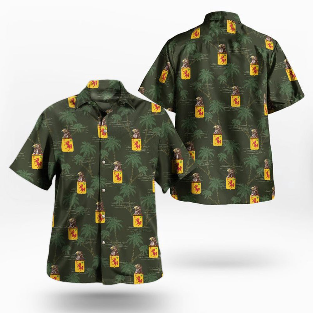 Army Hawaiian Shirt, US Army Iowa National Guard, 113th Cavalry Regiment Red Horse Squadron Hawaiian Shirt, Veteran Hawaiian Shirts