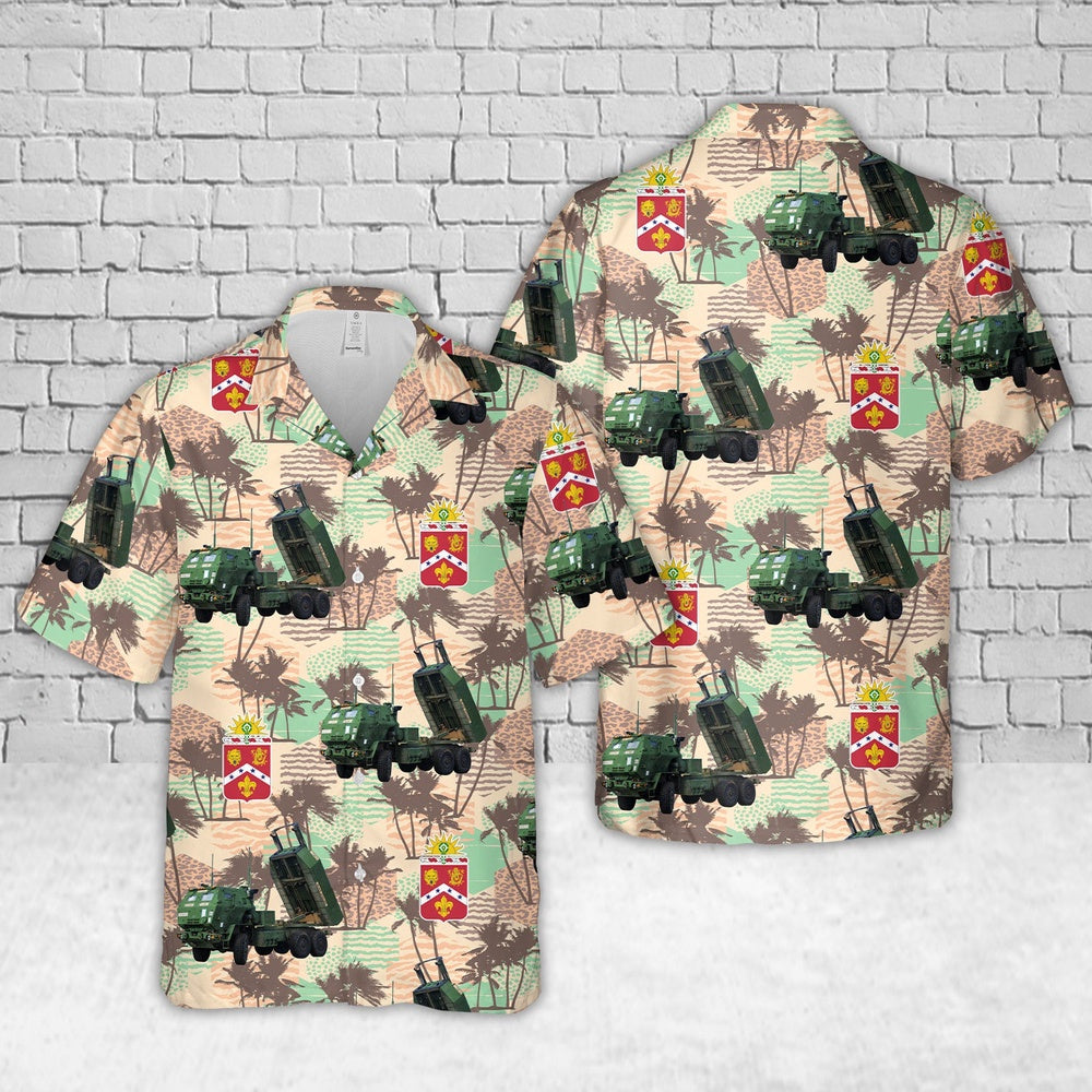 Army Hawaiian Shirt, US Army M142 HIMARS Of 5th Battalion, 3rd Field Artillery Regiment, 17th Field Artillery Brigade Hawaiian Shirt