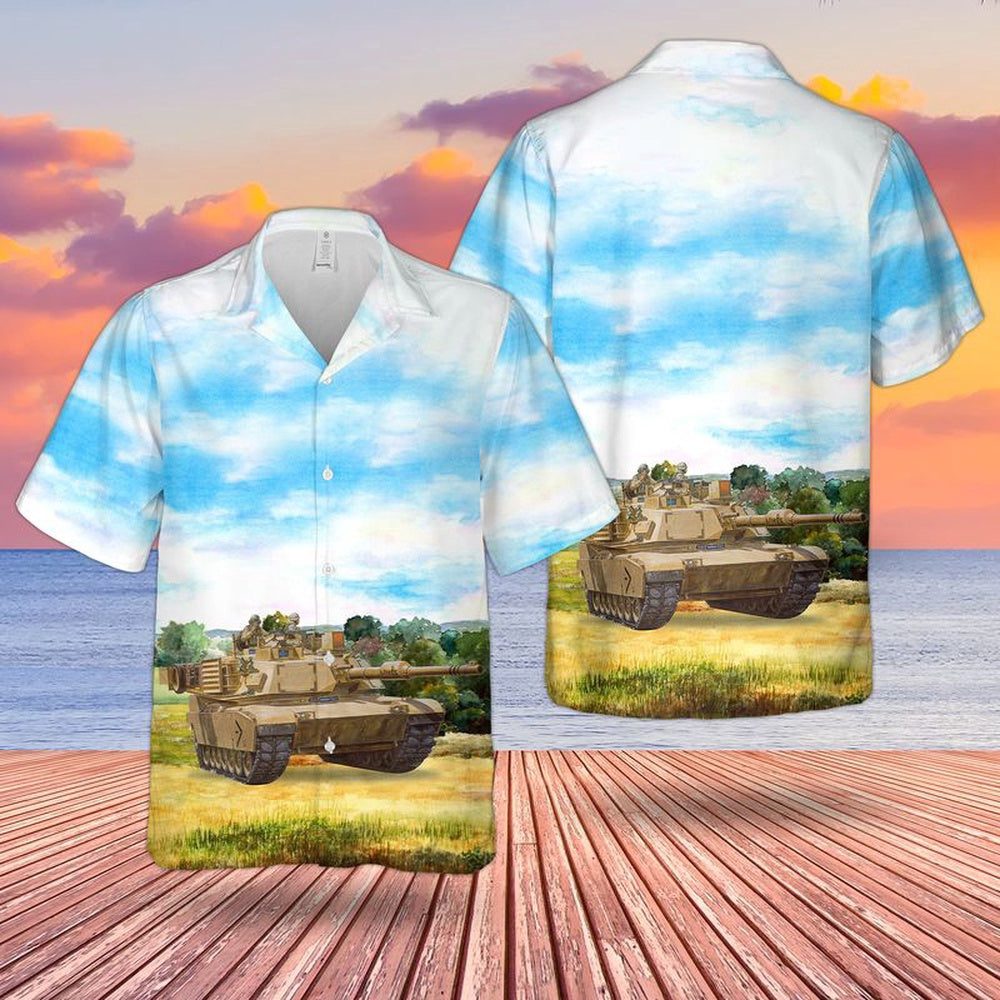 Army Hawaiian Shirt, US Army M1A1-ABRAMS Iraq 2003 Hawaiian Shirt, Veteran Hawaiian Shirts