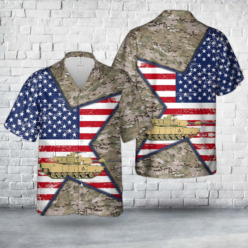 Army Hawaiian Shirt, US Army M1A1 Abrams Hawaiian Shirt, Veteran Hawaiian Shirts