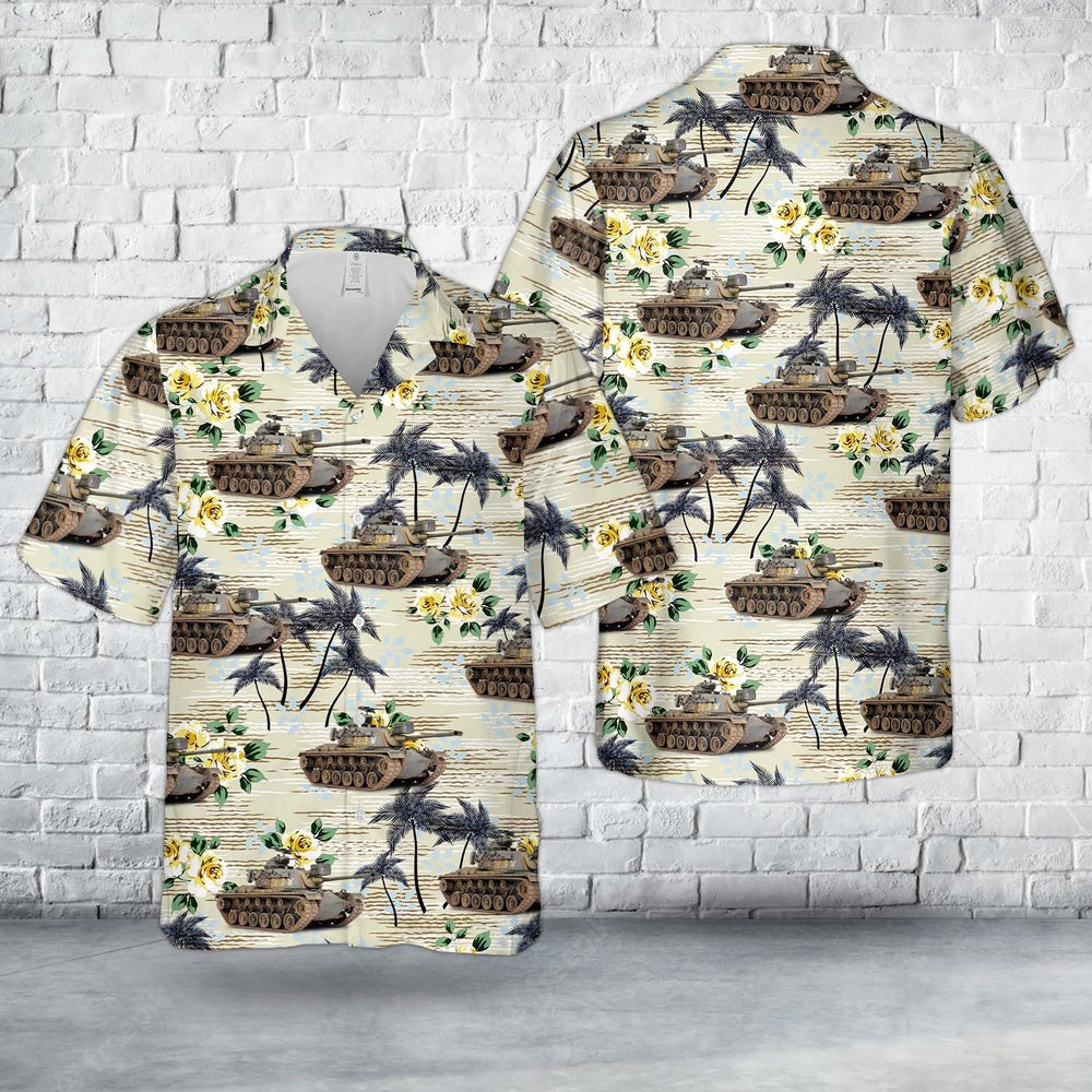Army Hawaiian Shirt, US Army M48A1 Patton Vietnam war Hawaiian Shirt, Veteran Hawaiian Shirts
