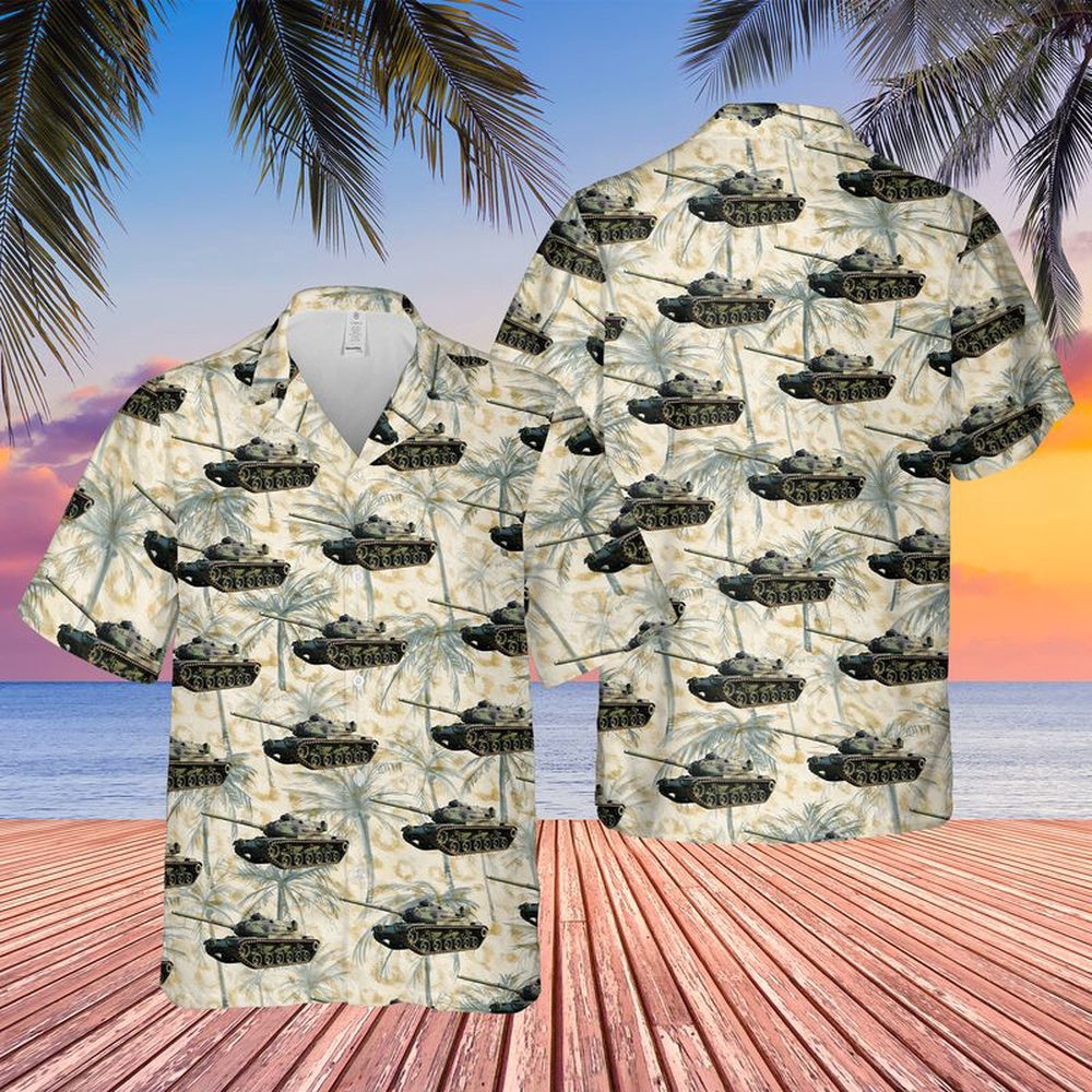 Army Hawaiian Shirt, US Army M60A3 Patton Hawaiian Shirt, Veteran Hawaiian Shirts