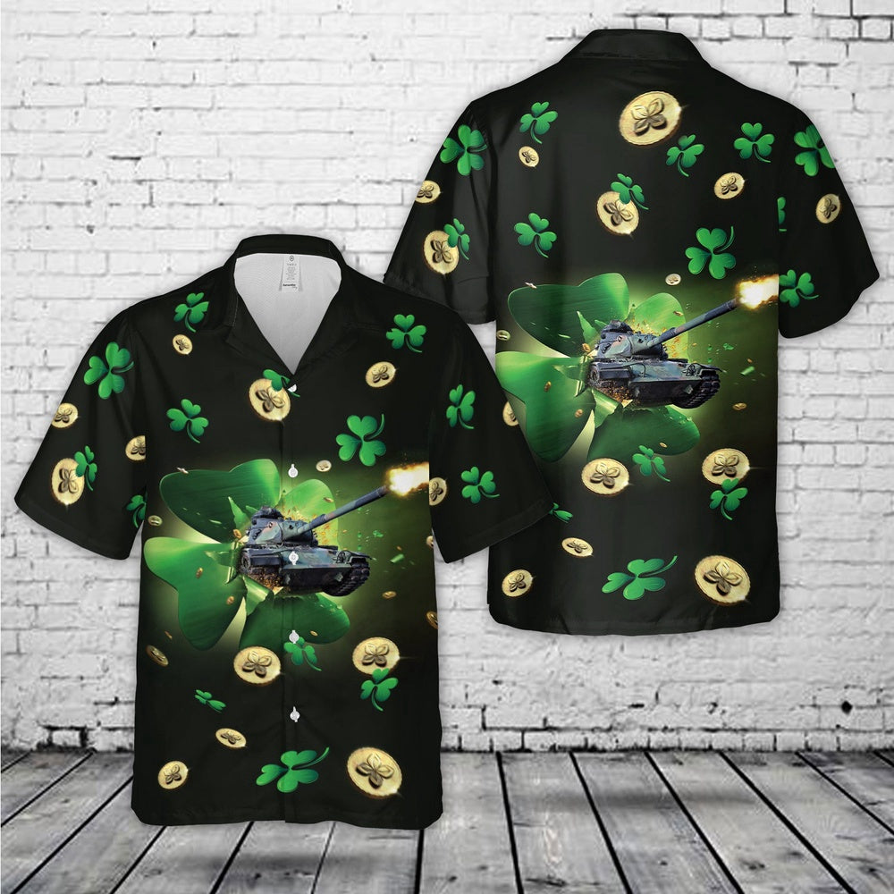 Army Hawaiian Shirt, US Army M60 Main Battle Tank, Patrick's Day Hawaiian Shirt, Veteran Hawaiian Shirts