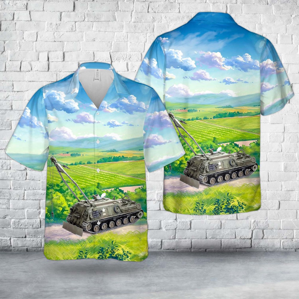 Army Hawaiian Shirt, US Army M88 Heavy Recover Tank Vietnam war Hawaiian Shirt, Veteran Hawaiian Shirts