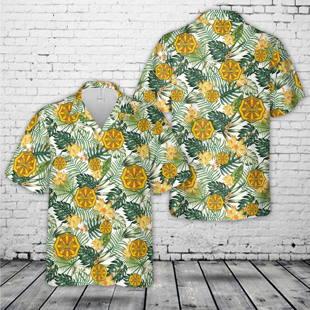 Army Hawaiian Shirt, US Army Master Gunner Badge Hawaiian Shirt, Veteran Hawaiian Shirts