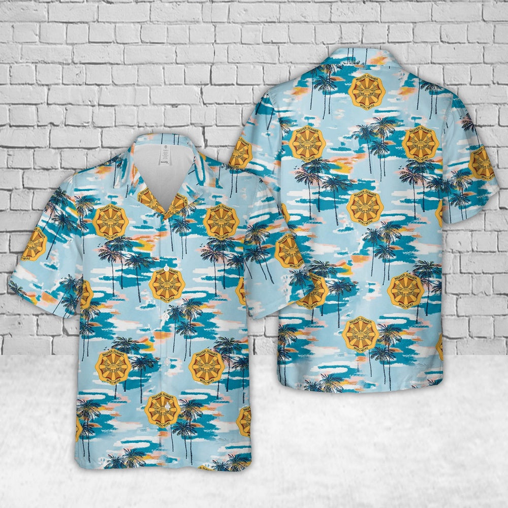 Army Hawaiian Shirt, US Army Master Gunner M1A1M1A2 Badge Hawaiian Shirt, Veteran Hawaiian Shirts