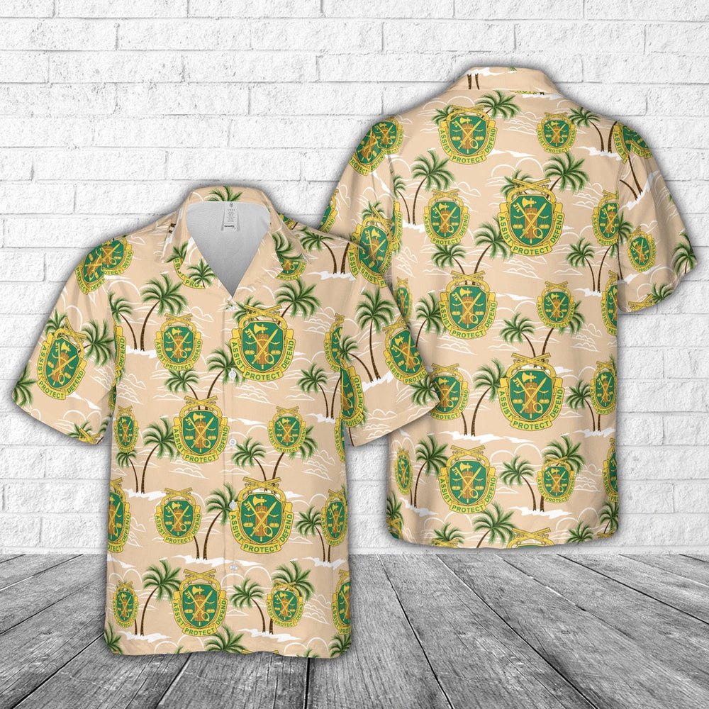 Army Hawaiian Shirt, US Army Military Police Regimental Crest Hawaiian Shirt, Veteran Hawaiian Shirts