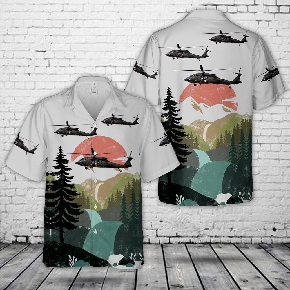 Army Hawaiian Shirt, US Army Sikorsky UH-60M Blackhawk medevac helicopter Hawaiian Shirt, Veteran Hawaiian Shirts