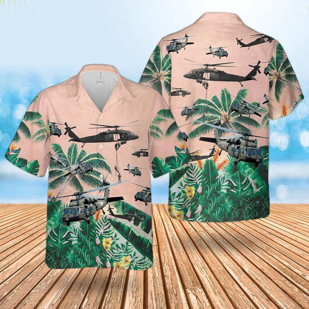 Army Hawaiian Shirt, US Army Sikorsky UH-60 Black Hawk Hawaiian Shirt, Veteran Hawaiian Shirts