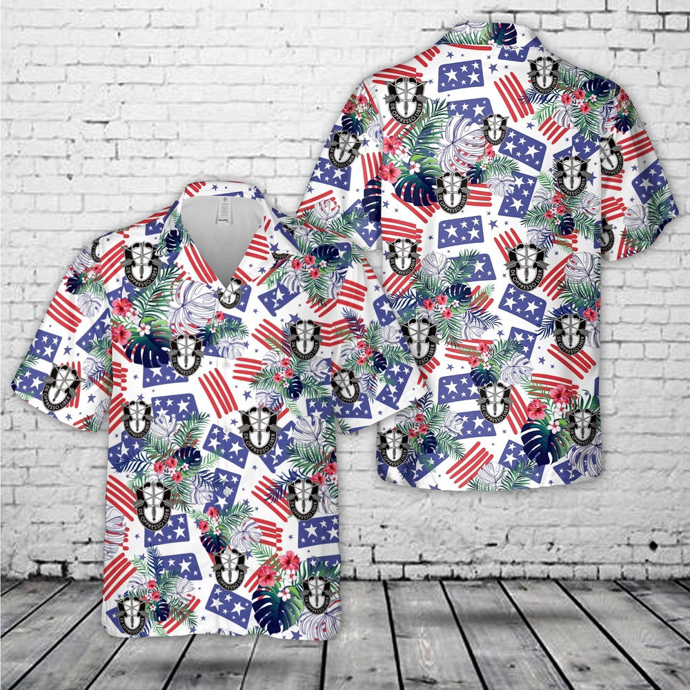 Army Hawaiian Shirt, US Army Special Forces Unit Crest Hawaiian Shirt, Veteran Hawaiian Shirts