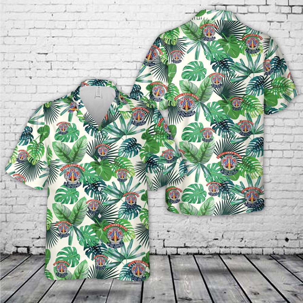 Army Hawaiian Shirt, US Army The 191st Army Band, Band of the Wild West Hawaiian Shirt, Veteran Hawaiian Shirts