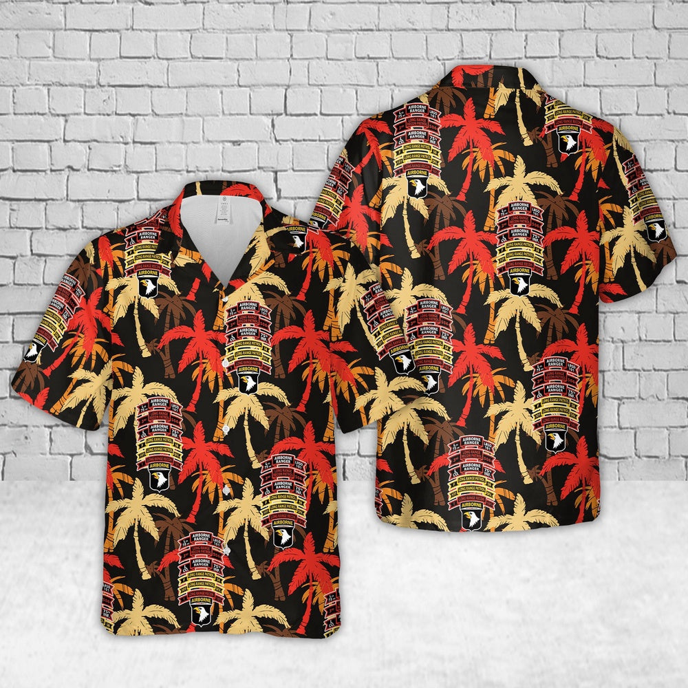 Army Hawaiian Shirt, Us Army 101St Airborne Division, 1St Bde Long Ranger Reconnaissance Platoon Hawaiian Shirt, Military Aloha Shirts