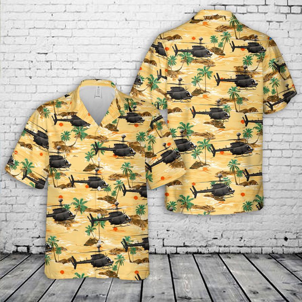 Army Hawaiian Shirt, Us Army 101St Airborne Division Oh-58 Hawaiian Shirt, Military Aloha Shirts