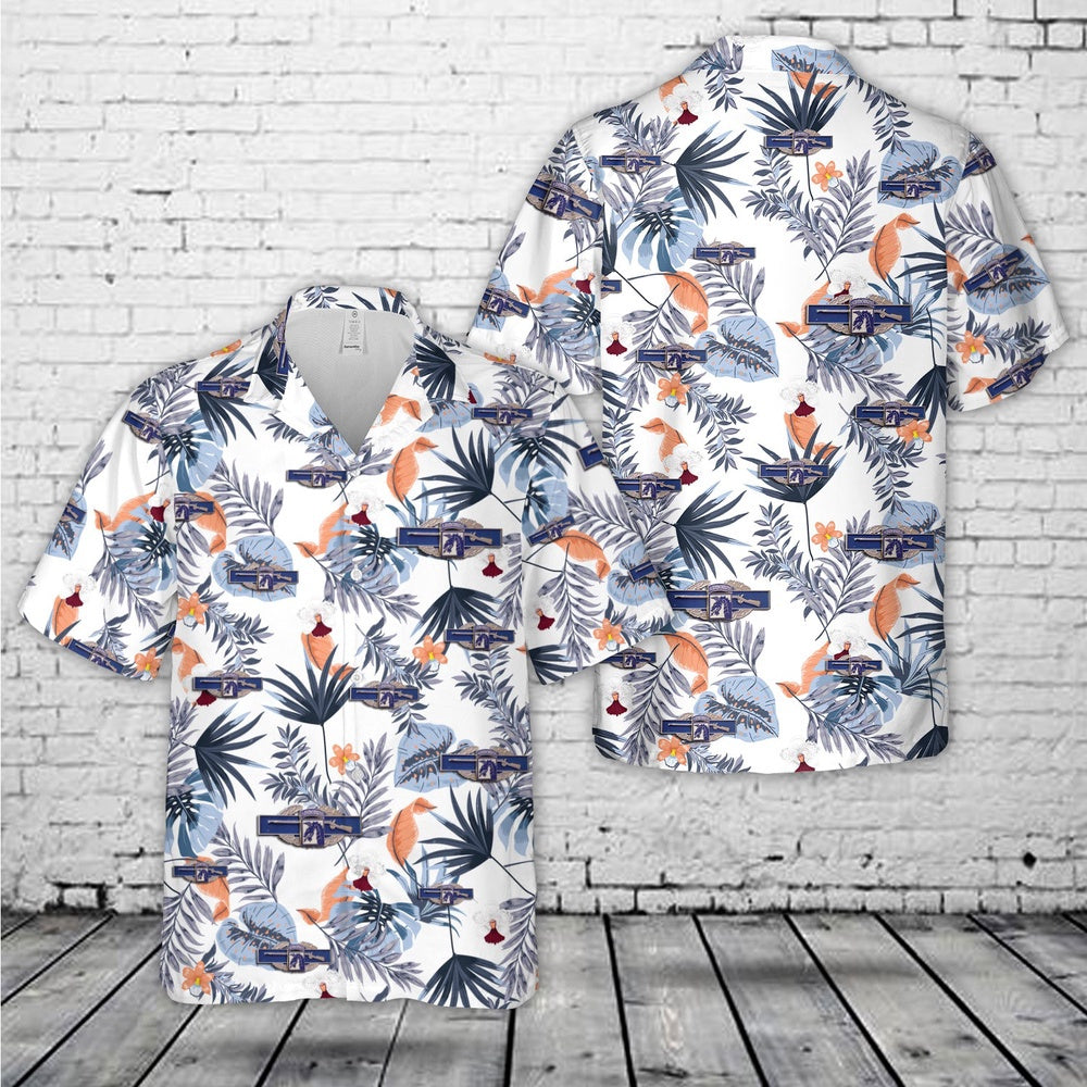 Army Hawaiian Shirt, Us Army 18Th Airborne Combat Infantry Airborne Badge Army Cib Hawaiian Shirt, Military Aloha Shirts