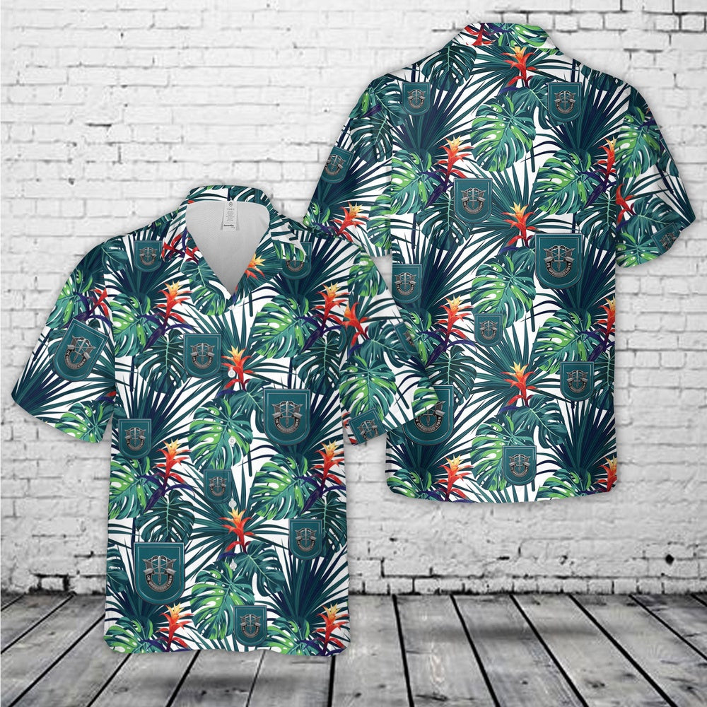 Army Hawaiian Shirt, Us Army 19Th Special Forces Group (Airborne) (19Th Sfg) (A) Hawaiian Shirt, Military Aloha Shirts