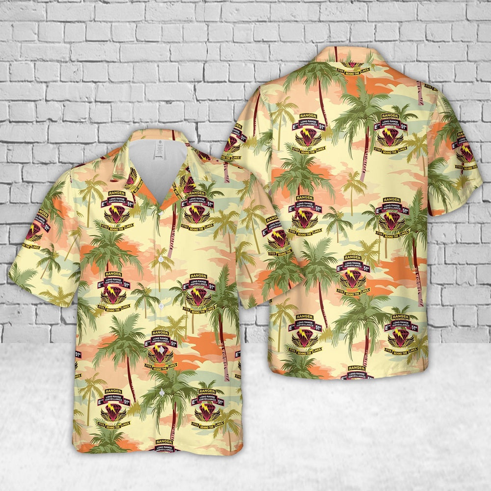 Army Hawaiian Shirt, Us Army 51St Infantry Regiment (Long Range Surveillance Company) Hawaiian Shirt, Military Aloha Shirts