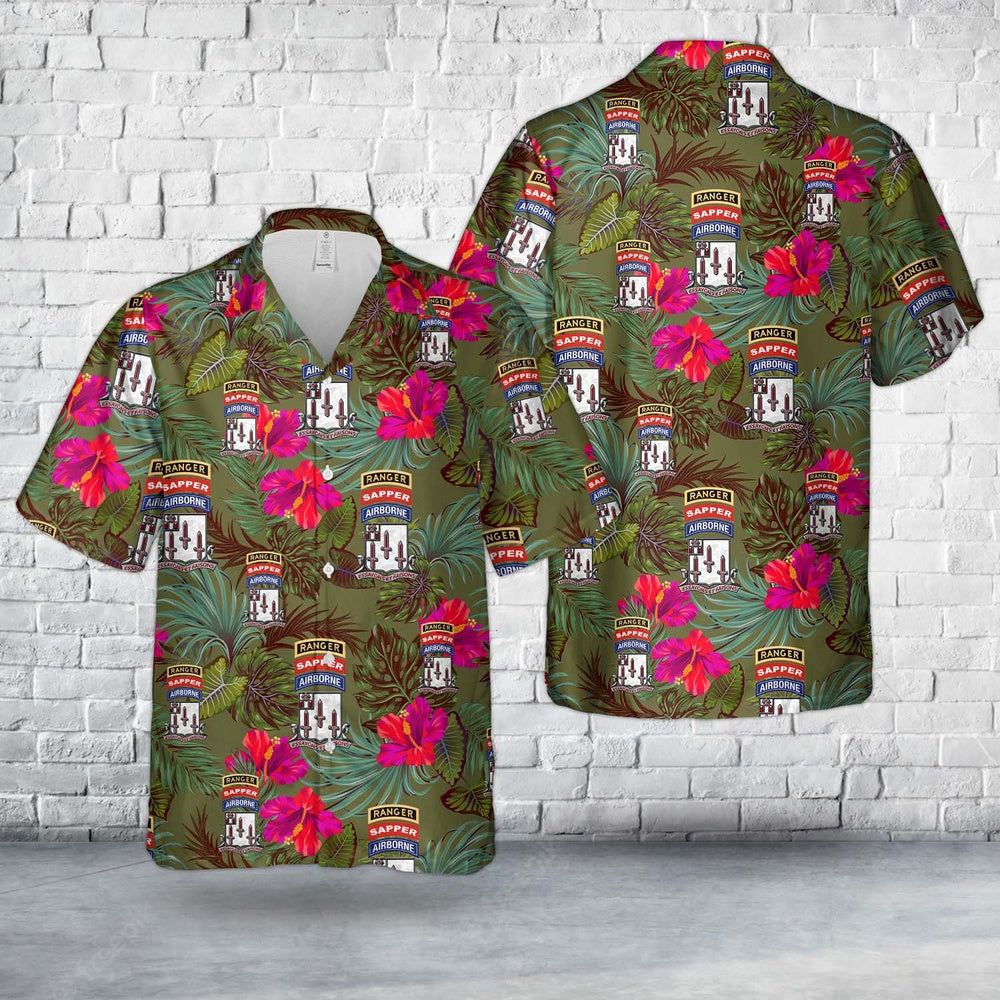 Army Hawaiian Shirt, Us Army 54Th Brigade Engineer Battalion - Airborne Ranger Sapper Hawaiian Shirt, Military Aloha Shirts