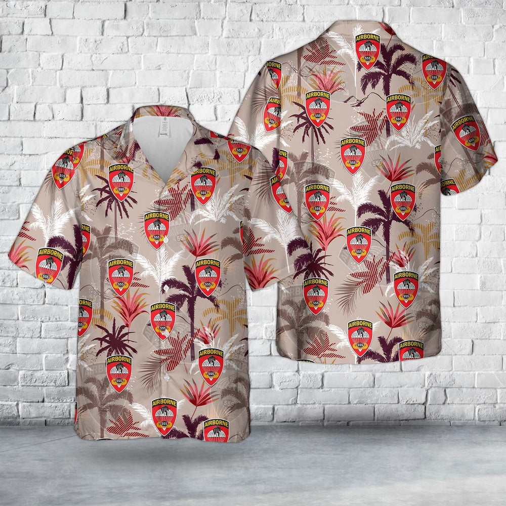 Army Hawaiian Shirt, Us Army 555Th Parachute Infantry Battalion Hawaiian Shirt, Military Aloha Shirts