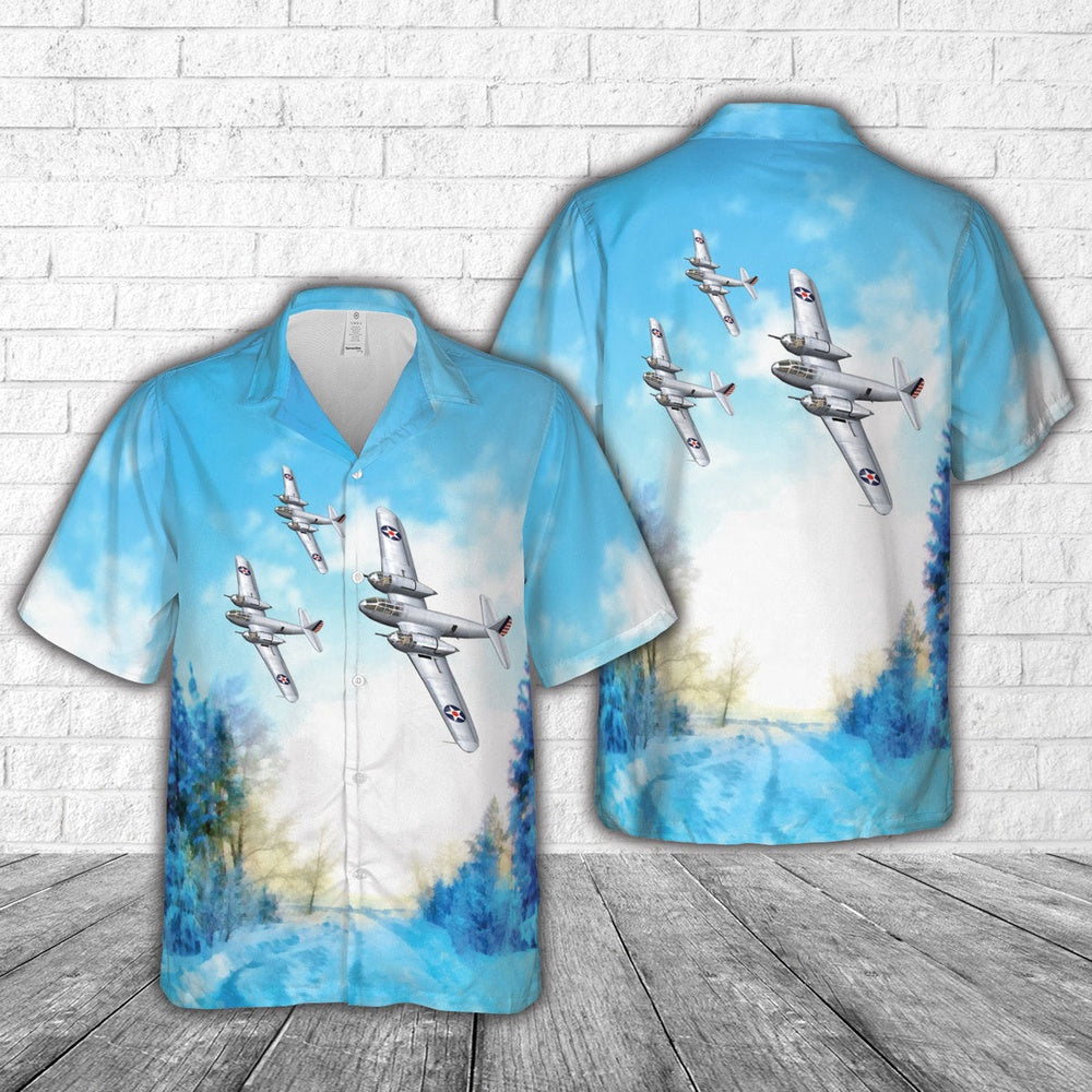 Army Hawaiian Shirt, Us Army Air Corps Bell Yfm-1B Airacuda Hawaiian Shirt, Military Aloha Shirts