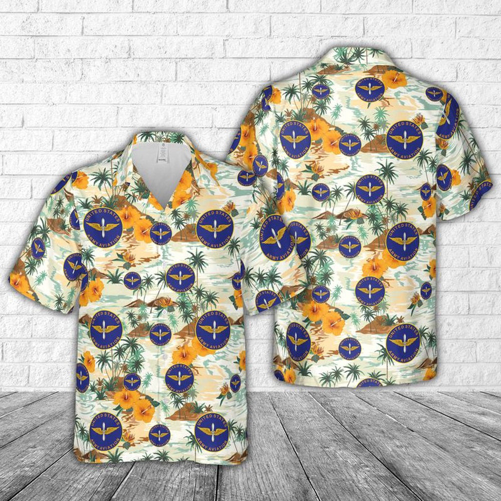 Army Hawaiian Shirt, Us Army Aviation Branch Plaque Hawaiian Shirt, Military Aloha Shirts