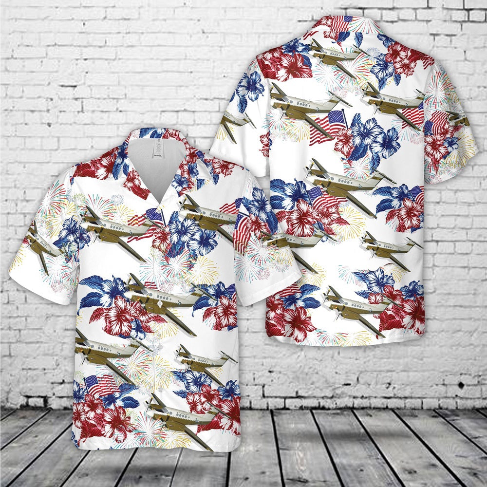Army Hawaiian Shirt, Us Army Beechcraft C-12 Huron Aircraft, 4Th Of July Hawaiian Shirt, Military Aloha Shirts