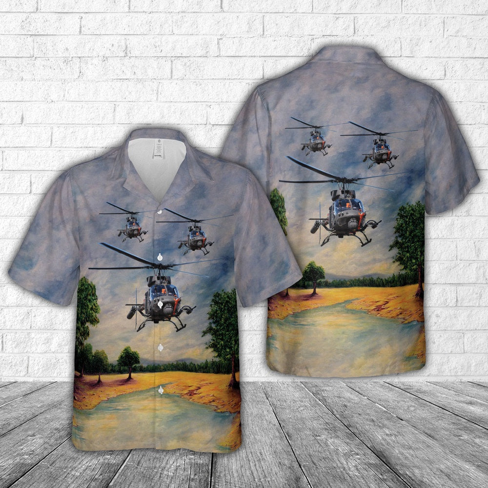 Army Hawaiian Shirt, Us Army Bell Helicopter Oh-58F Hawaiian Shirt, Military Aloha Shirts