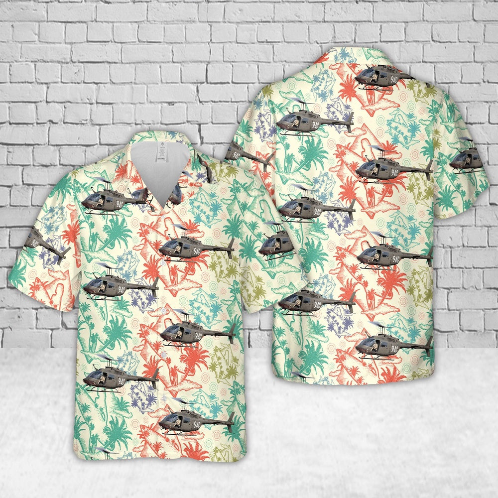 Army Hawaiian Shirt, Us Army Bell Oh-58A Kiowa (206A-1) Hawaiian Shirt, Military Aloha Shirts