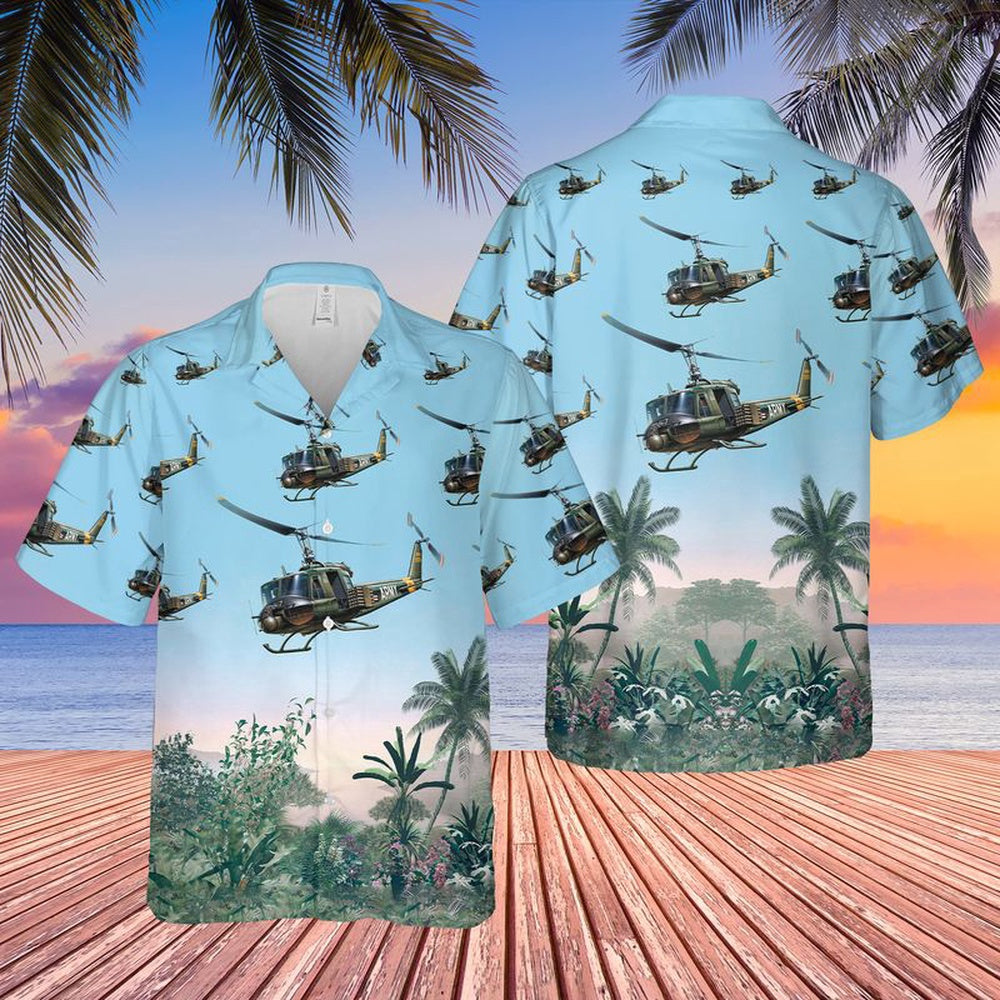 Army Hawaiian Shirt, Us Army Bell Uh-1B Helicopter Hawaiian Shirt, Military Aloha Shirts