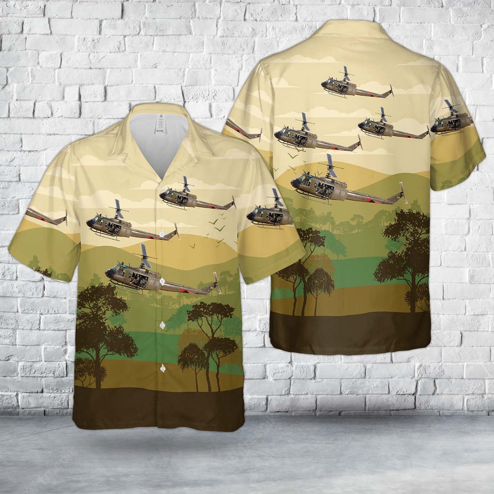 Army Hawaiian Shirt, Us Army Bell Uh-1H Iroquois (205) Hawaiian Shirt, Military Aloha Shirts
