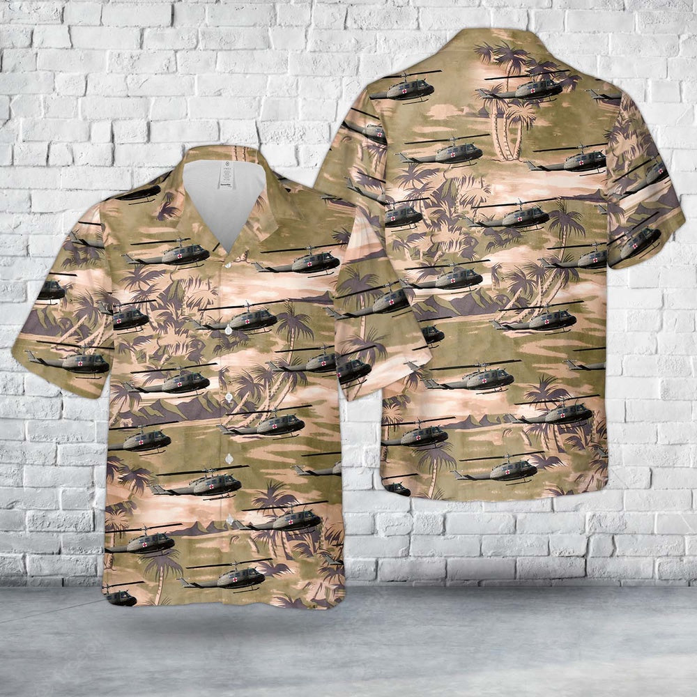 Army Hawaiian Shirt, Us Army Bell Uh-1V Iroquois (205) Hawaiian Shirt, Military Aloha Shirts