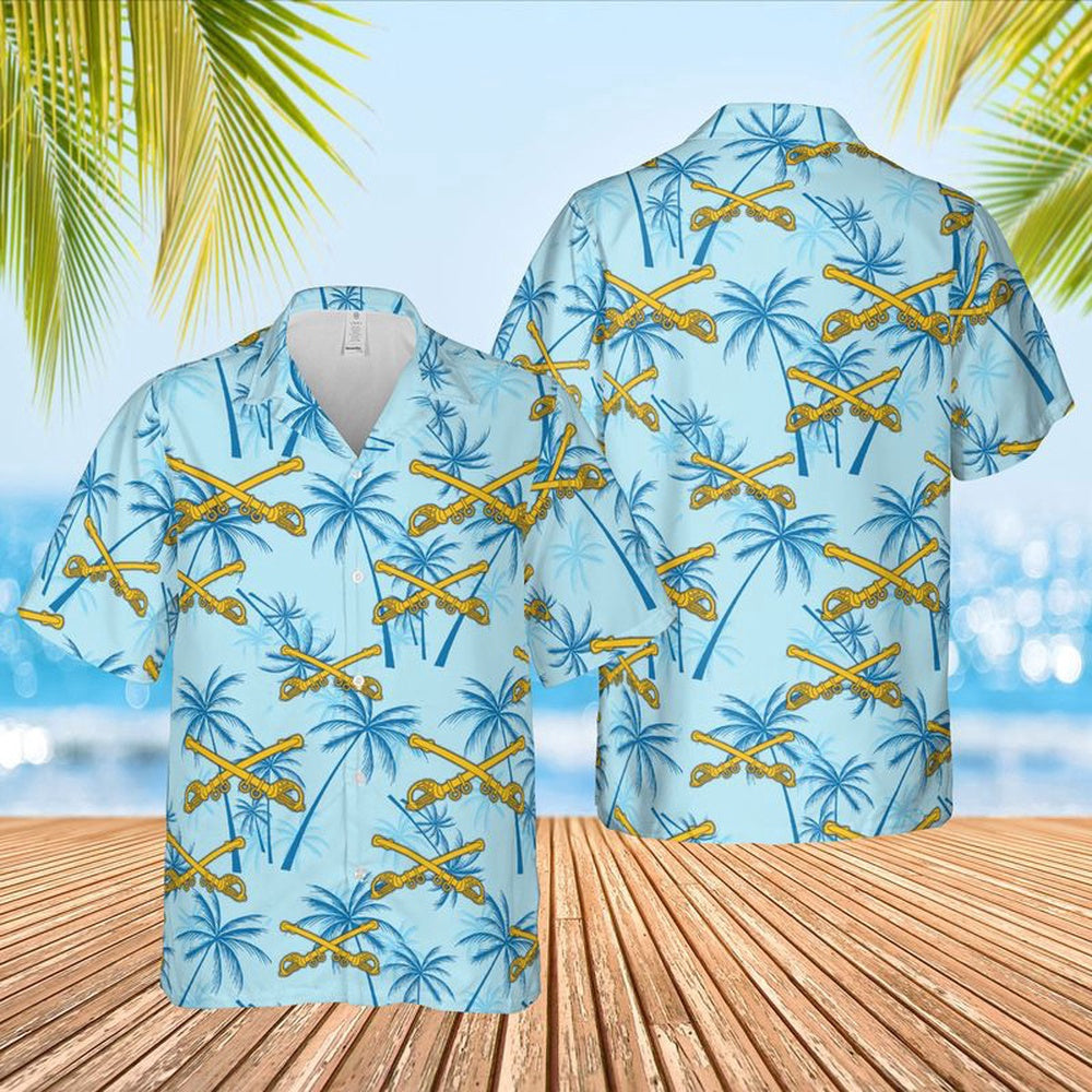 Army Hawaiian Shirt, Us Army Cavalry Branch Hawaiian Shirt, Military Aloha Shirts