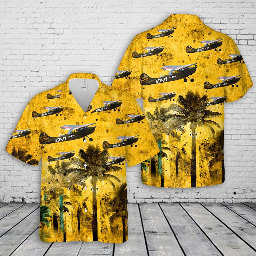 Army Hawaiian Shirt, Us Army Cessna O-1 Bird Dog Hawaiian Shirt, Military Aloha Shirts