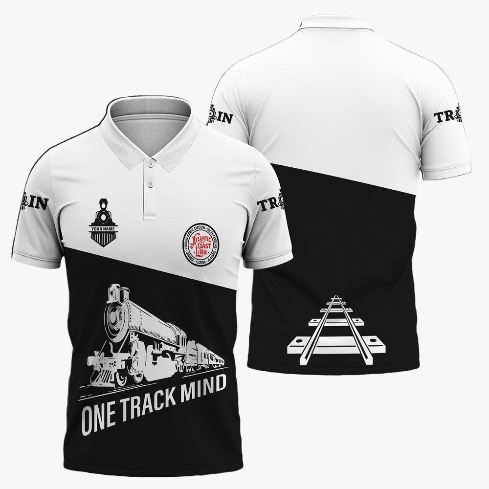 Atlantic Coast Line Railroad Polo Shirt, One Track Mind Unisex Train Shirt Gift Idea For Train Lover