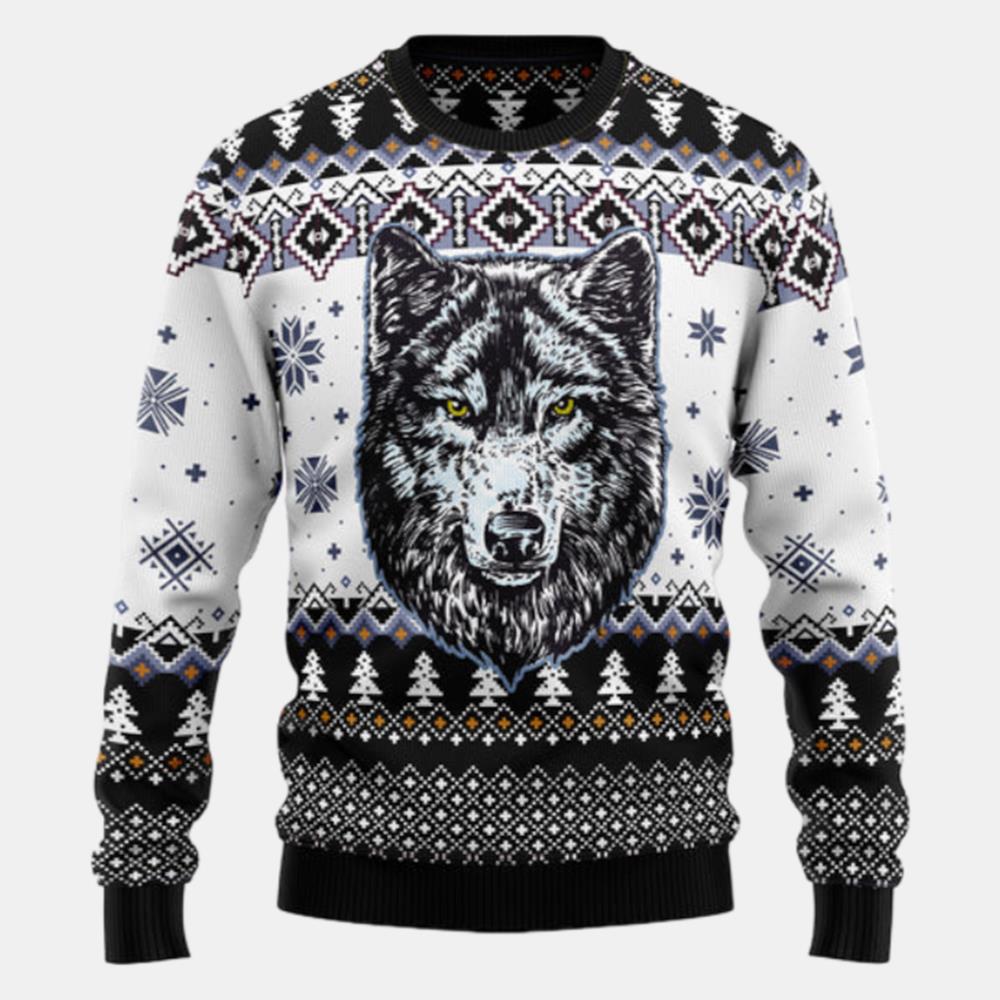 Awesome Wolf 2 Ugly Sweater - Christmas sweater gift