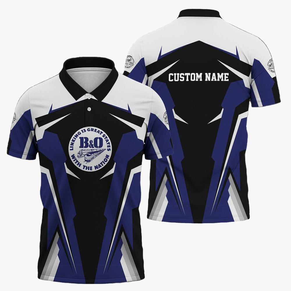 BAndO Great States Railroad Polo Shirt, Strong Line Style Train Unisex Polo Shirt